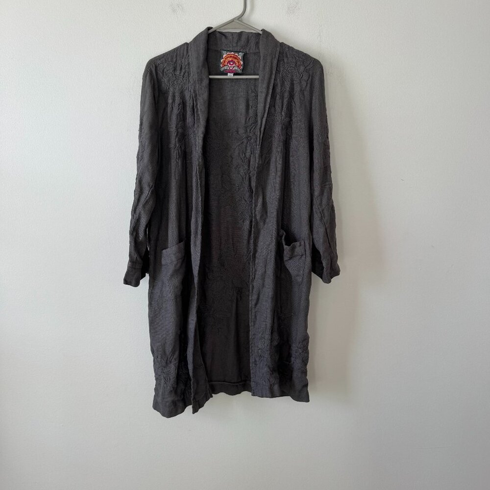 Jonny Was Sadie Heavy Linen Coat Embroidered